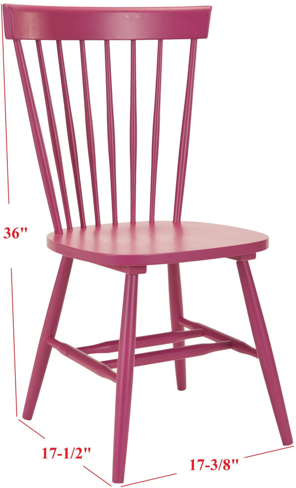Safavieh PARKER Side Chair Set of Two - Timeless Americana Design for Charming Dining Spaces and Comfort Raspberry AMH8500D-SET2
