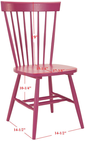 Safavieh PARKER Side Chair Set of Two - Timeless Americana Design for Charming Dining Spaces and Comfort Raspberry AMH8500D-SET2