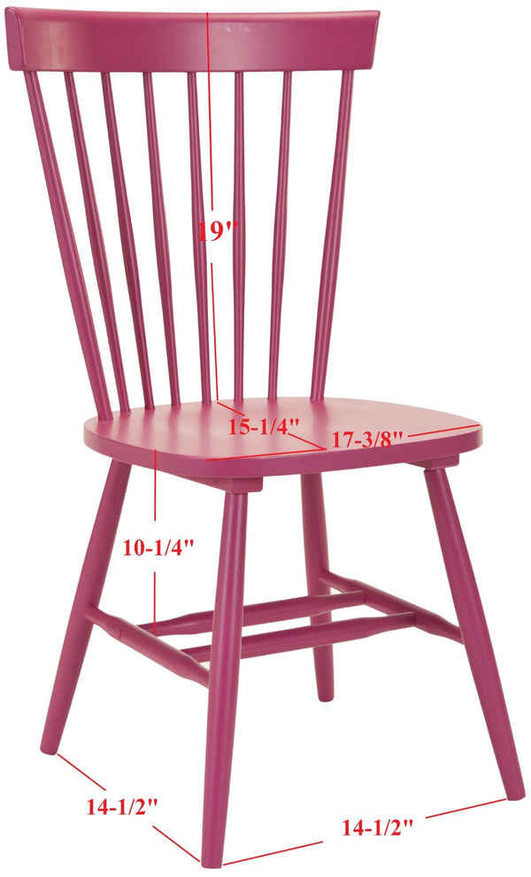 Safavieh PARKER Side Chair Set of Two - Timeless Americana Design for Charming Dining Spaces and Comfort Raspberry AMH8500D-SET2