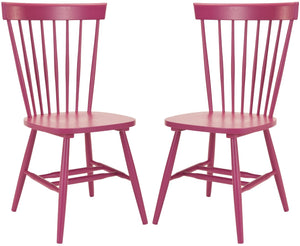 Safavieh PARKER Side Chair Set of Two - Timeless Americana Design for Charming Dining Spaces and Comfort Raspberry AMH8500D-SET2