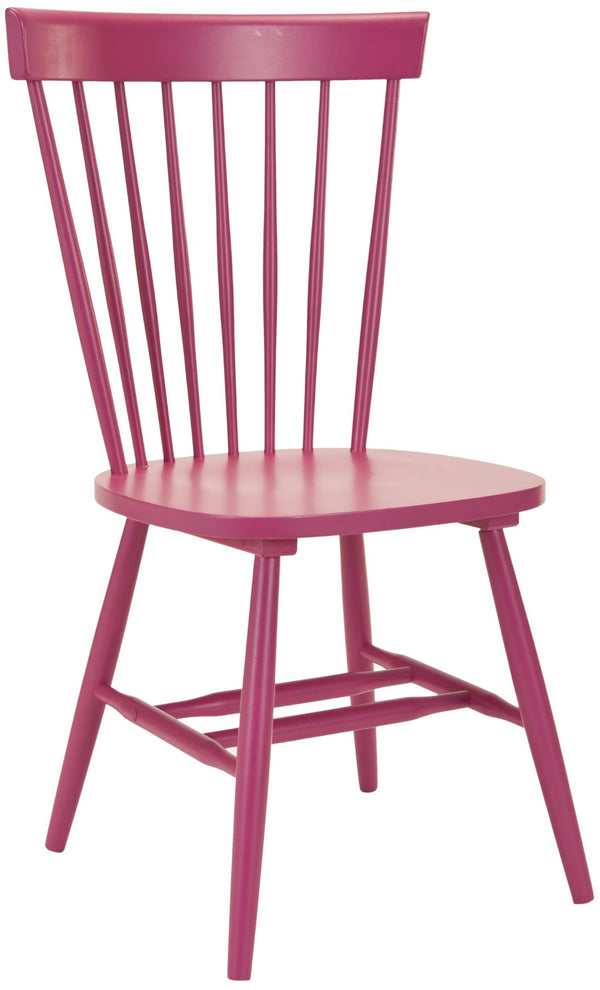 Safavieh PARKER Side Chair Set of Two - Timeless Americana Design for Charming Dining Spaces and Comfort Raspberry AMH8500D-SET2