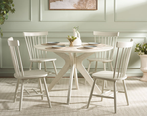 Safavieh PARKER Spindel Side Chairs - Timeless Off-White Spindle-Back Design for Dining & Casual Spaces AMH8500E-SET2
