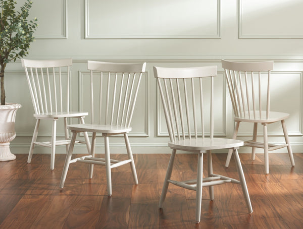 Safavieh PARKER Spindel Side Chairs - Timeless Off-White Spindle-Back Design for Dining & Casual Spaces AMH8500E-SET2