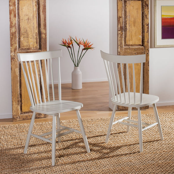 Safavieh PARKER Spindel Side Chairs - Timeless Off-White Spindle-Back Design for Dining & Casual Spaces AMH8500E-SET2