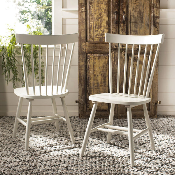 Safavieh PARKER Side Chair Set of 4 - Timeless Off-White Spindle Back Chairs for Dining and Accent Use AMH8500E-SET4