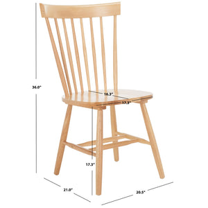 Safavieh PARKER Side Chair Set of Two - Timeless Americana Design for Charming Dining Spaces and Comfort Natural AMH8500F-SET2