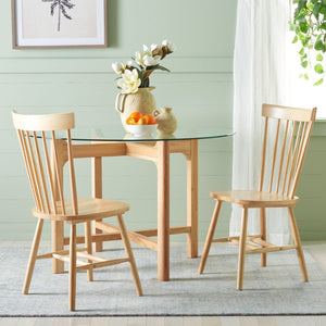 Safavieh PARKER Side Chair Set of Two - Timeless Americana Design for Charming Dining Spaces and Comfort Natural AMH8500F-SET2