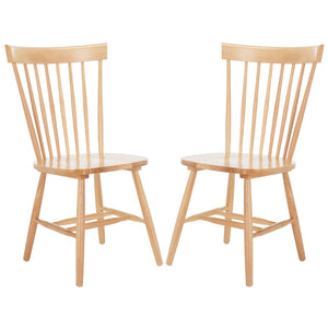 Safavieh PARKER Side Chair Set of Two - Timeless Americana Design for Charming Dining Spaces and Comfort Natural AMH8500F-SET2