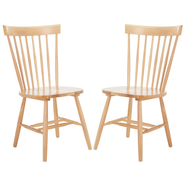 Safavieh PARKER Side Chair Set of Two - Timeless Americana Design for Charming Dining Spaces and Comfort Natural AMH8500F-SET2
