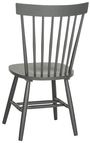 Safavieh PARKER Side Chair Set of Two - Timeless Americana Design for Charming Dining Spaces and Comfort Charcoal Grey AMH8500G-SET2