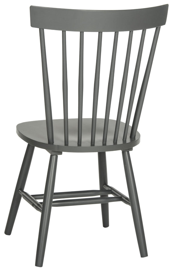 Safavieh PARKER Side Chair Set of Two - Timeless Americana Design for Charming Dining Spaces and Comfort Charcoal Grey AMH8500G-SET2