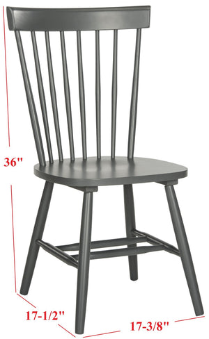 Safavieh PARKER Side Chair Set of Two - Timeless Americana Design for Charming Dining Spaces and Comfort Charcoal Grey AMH8500G-SET2