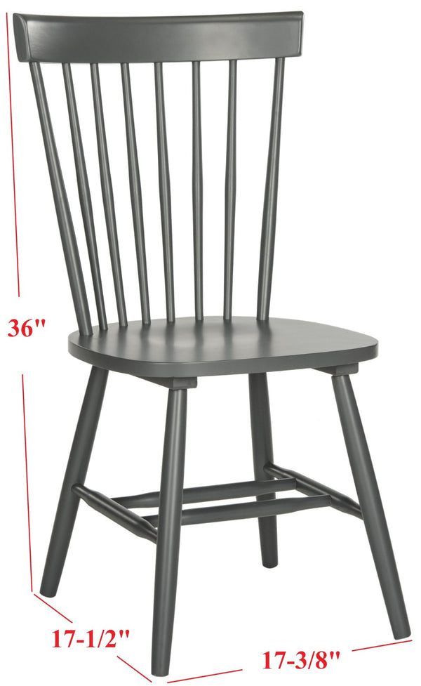 Safavieh PARKER Side Chair Set of Two - Timeless Americana Design for Charming Dining Spaces and Comfort Charcoal Grey AMH8500G-SET2