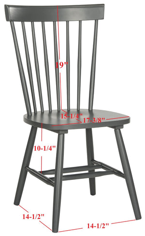 Safavieh PARKER Side Chair Set of Two - Timeless Americana Design for Charming Dining Spaces and Comfort Charcoal Grey AMH8500G-SET2