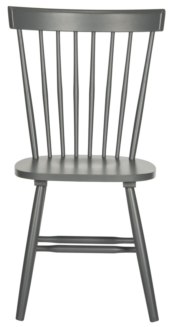 Safavieh PARKER Side Chair Set of Two - Timeless Americana Design for Charming Dining Spaces and Comfort Charcoal Grey AMH8500G-SET2