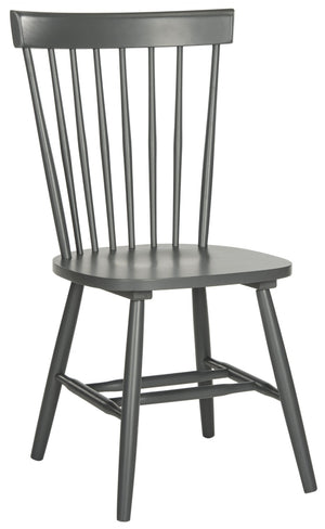 Safavieh PARKER Side Chair Set of Two - Timeless Americana Design for Charming Dining Spaces and Comfort Charcoal Grey AMH8500G-SET2