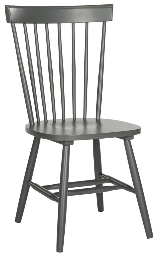 Safavieh PARKER Side Chair Set of Two - Timeless Americana Design for Charming Dining Spaces and Comfort Charcoal Grey AMH8500G-SET2
