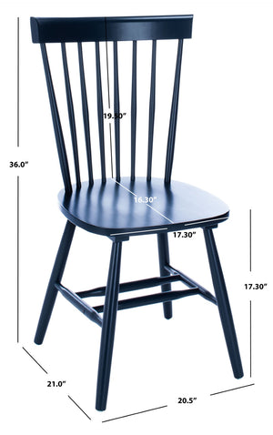 Safavieh PARKER Side Chair Set of Two - Timeless Americana Design for Charming Dining Spaces and Comfort Navy AMH8500H-SET2