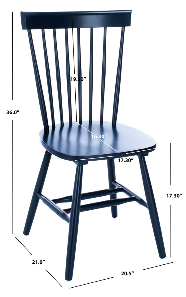 Safavieh PARKER Side Chair Set of Two - Timeless Americana Design for Charming Dining Spaces and Comfort Navy AMH8500H-SET2