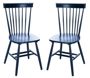 Safavieh PARKER Side Chair Set of Two - Timeless Americana Design for Charming Dining Spaces and Comfort Navy AMH8500H-SET2