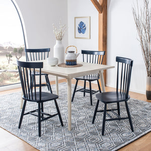Safavieh PARKER Side Chair Set of Two - Timeless Americana Design for Charming Dining Spaces and Comfort Navy AMH8500H-SET2