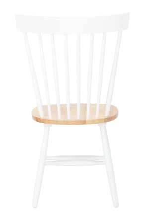 Safavieh PARKER Side Chair Set of Two - Timeless Americana Design for Charming Dining Spaces and Comfort White / Natural AMH8500J-SET2