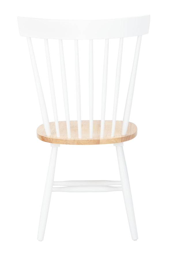 Safavieh PARKER Side Chair Set of Two - Timeless Americana Design for Charming Dining Spaces and Comfort White / Natural AMH8500J-SET2