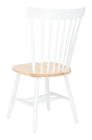 Safavieh PARKER Side Chair Set of Two - Timeless Americana Design for Charming Dining Spaces and Comfort White / Natural AMH8500J-SET2