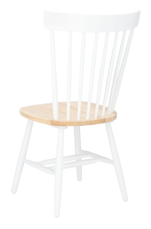 Safavieh PARKER Side Chair Set of Two - Timeless Americana Design for Charming Dining Spaces and Comfort White / Natural AMH8500J-SET2