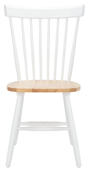 Safavieh PARKER Side Chair Set of Two - Timeless Americana Design for Charming Dining Spaces and Comfort White / Natural AMH8500J-SET2