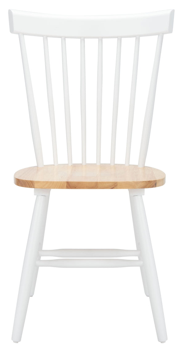 Safavieh PARKER Side Chair Set of Two - Timeless Americana Design for Charming Dining Spaces and Comfort White / Natural AMH8500J-SET2