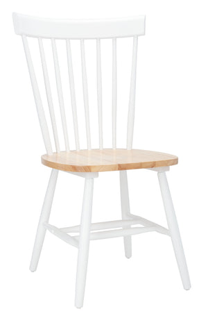 Safavieh PARKER Side Chair Set of Two - Timeless Americana Design for Charming Dining Spaces and Comfort White / Natural AMH8500J-SET2