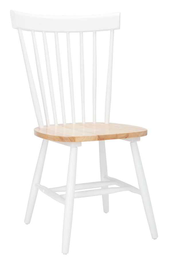 Safavieh PARKER Side Chair Set of Two - Timeless Americana Design for Charming Dining Spaces and Comfort White / Natural AMH8500J-SET2
