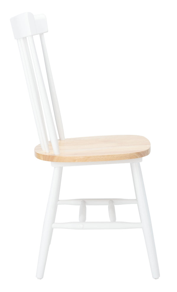 Safavieh PARKER Side Chair Set of Two - Timeless Americana Design for Charming Dining Spaces and Comfort White / Natural AMH8500J-SET2