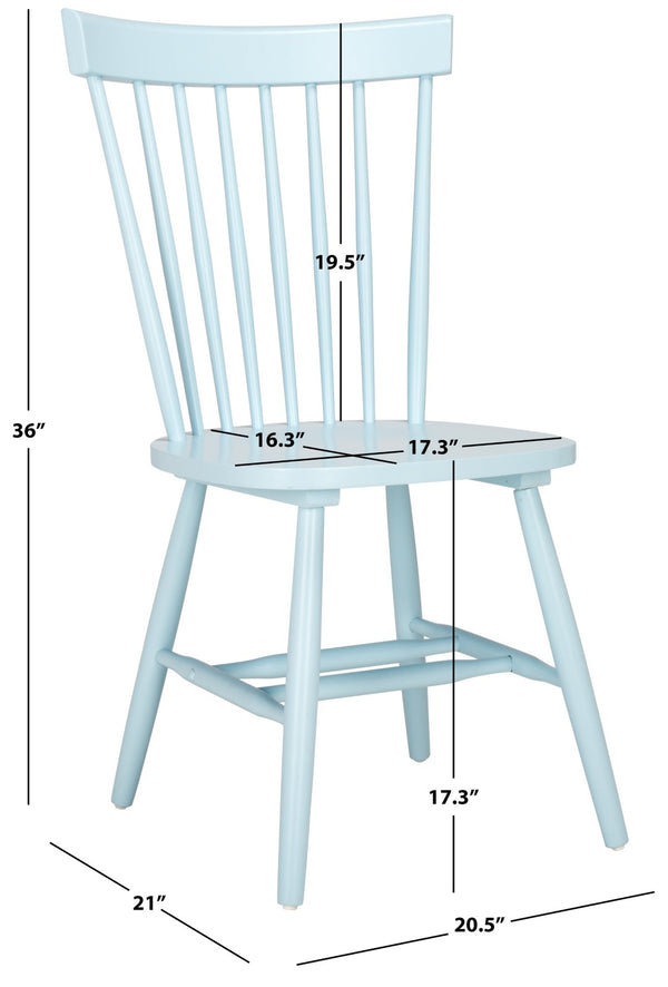 Safavieh PARKER Side Chair Set of Two - Timeless Americana Design for Charming Dining Spaces and Comfort Pale Blue AMH8500K-SET2
