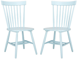Safavieh PARKER Side Chair Set of Two - Timeless Americana Design for Charming Dining Spaces and Comfort Pale Blue AMH8500K-SET2