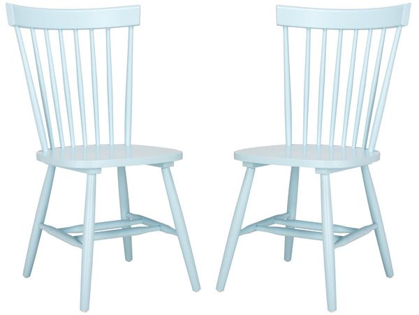 Safavieh PARKER Side Chair Set of Two - Timeless Americana Design for Charming Dining Spaces and Comfort Pale Blue AMH8500K-SET2