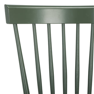 Safavieh PARKER Side Chair Set of Two - Timeless Americana Design for Charming Dining Spaces and Comfort Dusty Green AMH8500L-SET2