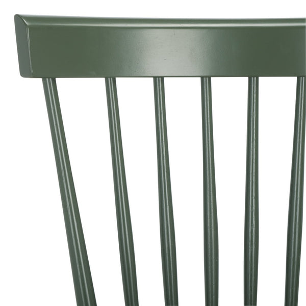 Safavieh PARKER Side Chair Set of Two - Timeless Americana Design for Charming Dining Spaces and Comfort Dusty Green AMH8500L-SET2