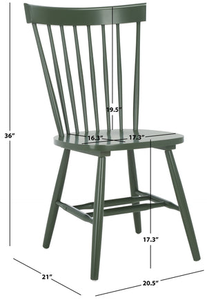 Safavieh PARKER Side Chair Set of Two - Timeless Americana Design for Charming Dining Spaces and Comfort Dusty Green AMH8500L-SET2