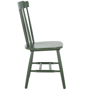 Safavieh PARKER Side Chair Set of Two - Timeless Americana Design for Charming Dining Spaces and Comfort Dusty Green AMH8500L-SET2