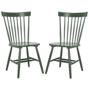Safavieh PARKER Side Chair Set of Two - Timeless Americana Design for Charming Dining Spaces and Comfort Dusty Green AMH8500L-SET2