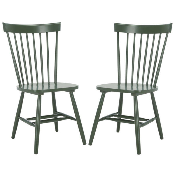 Safavieh PARKER Side Chair Set of Two - Timeless Americana Design for Charming Dining Spaces and Comfort Dusty Green AMH8500L-SET2