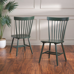 Safavieh PARKER Side Chair Set of Two - Timeless Americana Design for Charming Dining Spaces and Comfort Garden Green AMH8500M-SET2