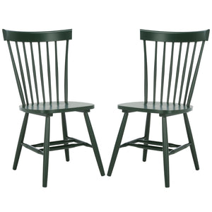 Safavieh PARKER Side Chair Set of Two - Timeless Americana Design for Charming Dining Spaces and Comfort Garden Green AMH8500M-SET2