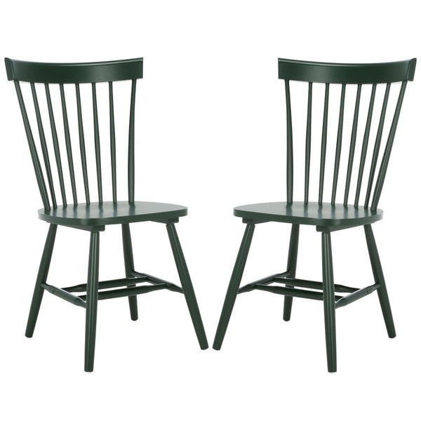 Safavieh PARKER Side Chair Set of Two - Timeless Americana Design for Charming Dining Spaces and Comfort Garden Green AMH8500M-SET2
