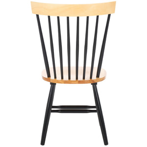 Safavieh PARKER Side Chair Set of Two - Timeless Americana Design for Charming Dining Spaces and Comfort Natural / Black AMH8500N-SET2