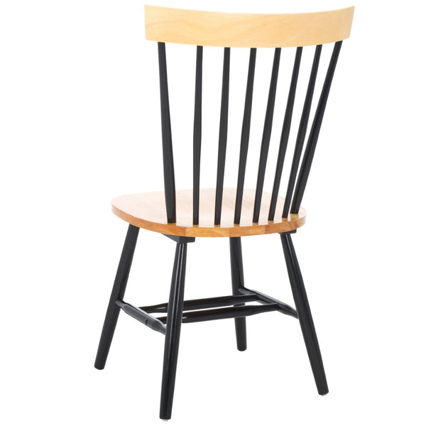 Safavieh PARKER Side Chair Set of Two - Timeless Americana Design for Charming Dining Spaces and Comfort Natural / Black AMH8500N-SET2