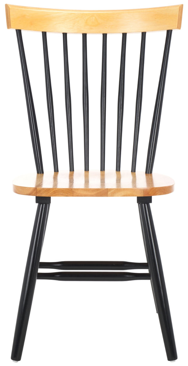 Safavieh PARKER Side Chair Set of Two - Timeless Americana Design for Charming Dining Spaces and Comfort Natural / Black AMH8500N-SET2