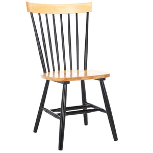 Safavieh PARKER Side Chair Set of Two - Timeless Americana Design for Charming Dining Spaces and Comfort Natural / Black AMH8500N-SET2